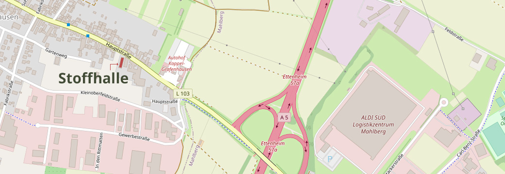 Plan Stoffhalle Kappel Grafenhausen in Baden-Württemberg und Alsace